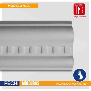 moldura para interior W2L-2 – molduras de Unicel italianas – Lisas y decoradas