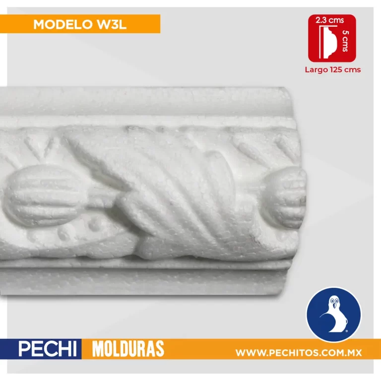 moldura para interior W3L-2 – molduras de Unicel italianas – Lisas y decoradas