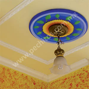 Moldecor S.A. - Tumbado de gypsum Molduras decorativas Rosetón para lámpara  de techo